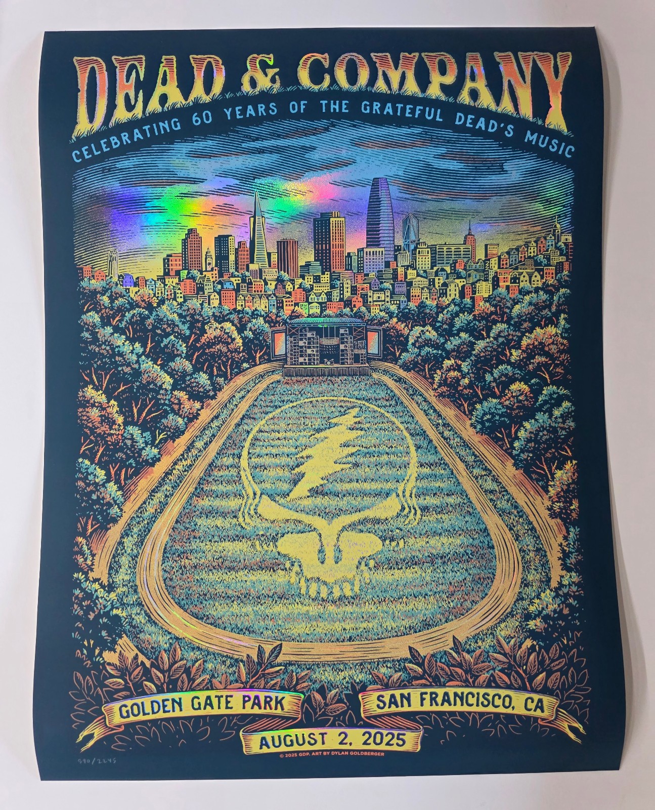 Dead and Company Poster 2025 60th SF Dylan Goldberger #590/2260 FOIL 8/2