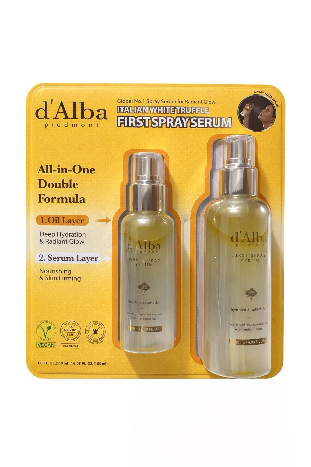 D\'ALBA PIEDMONT Italian White Truffle First Spray Serum6.08oz & 3.38oz AUTHENTIC D\'ALBA PIEDMONT Italian White Truffle First Spray Serum6.08oz & 3.38oz AUTHENTIC