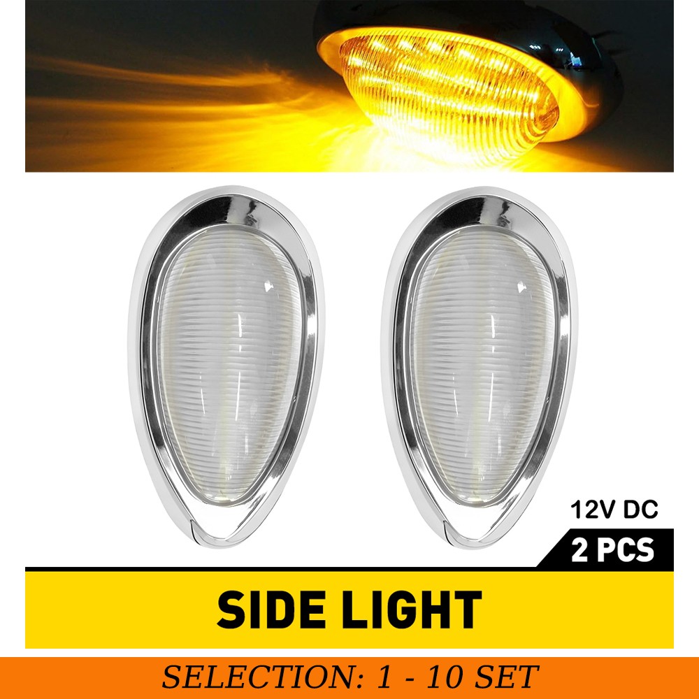 2-20x LED Side Marker Turn Signal Light Clear Lens Amber Fit Freightliner Truck
