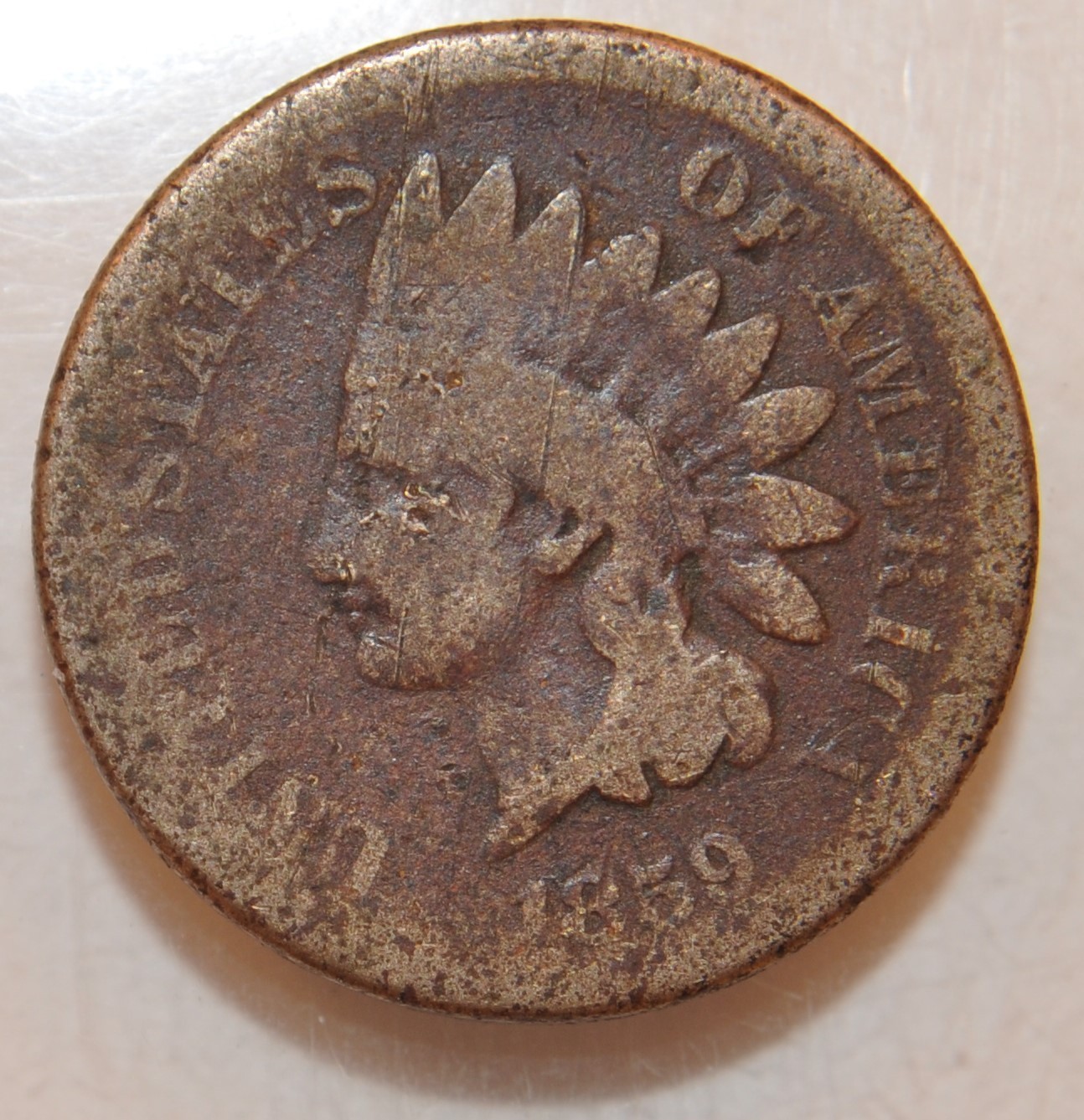 1859 Indian Head Cent  Lot B104
