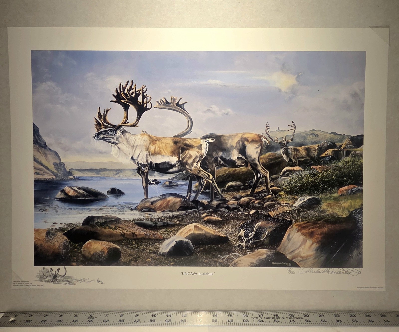 1993 Charles H. Denault “Ungava Inukshuk” AP #15/450 Double Signed Lithograph