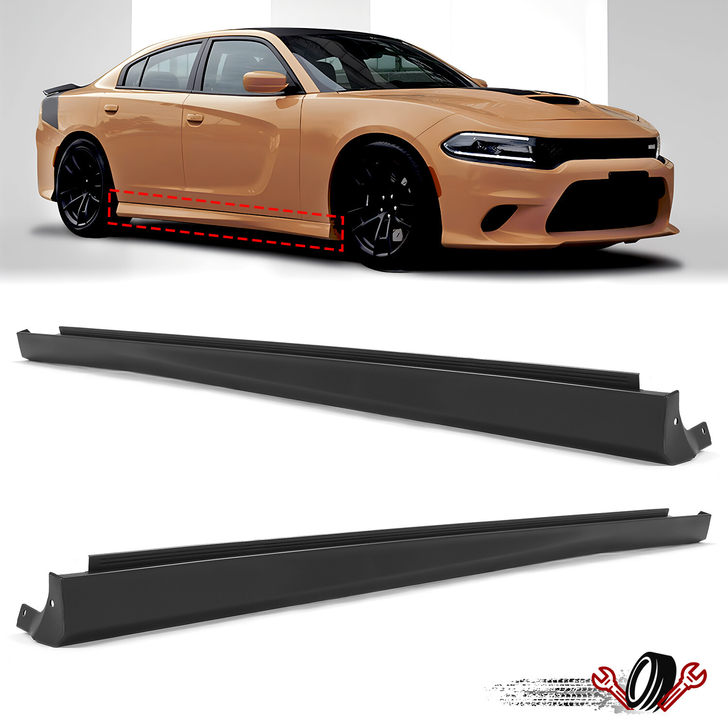 For Dodge Charger 2011-2023 Rocker Panel Side Skirt Molding Left & Right Side For Dodge Charger 2011-2023 Rocker Panel Side Skirt Molding Left & Right Side
