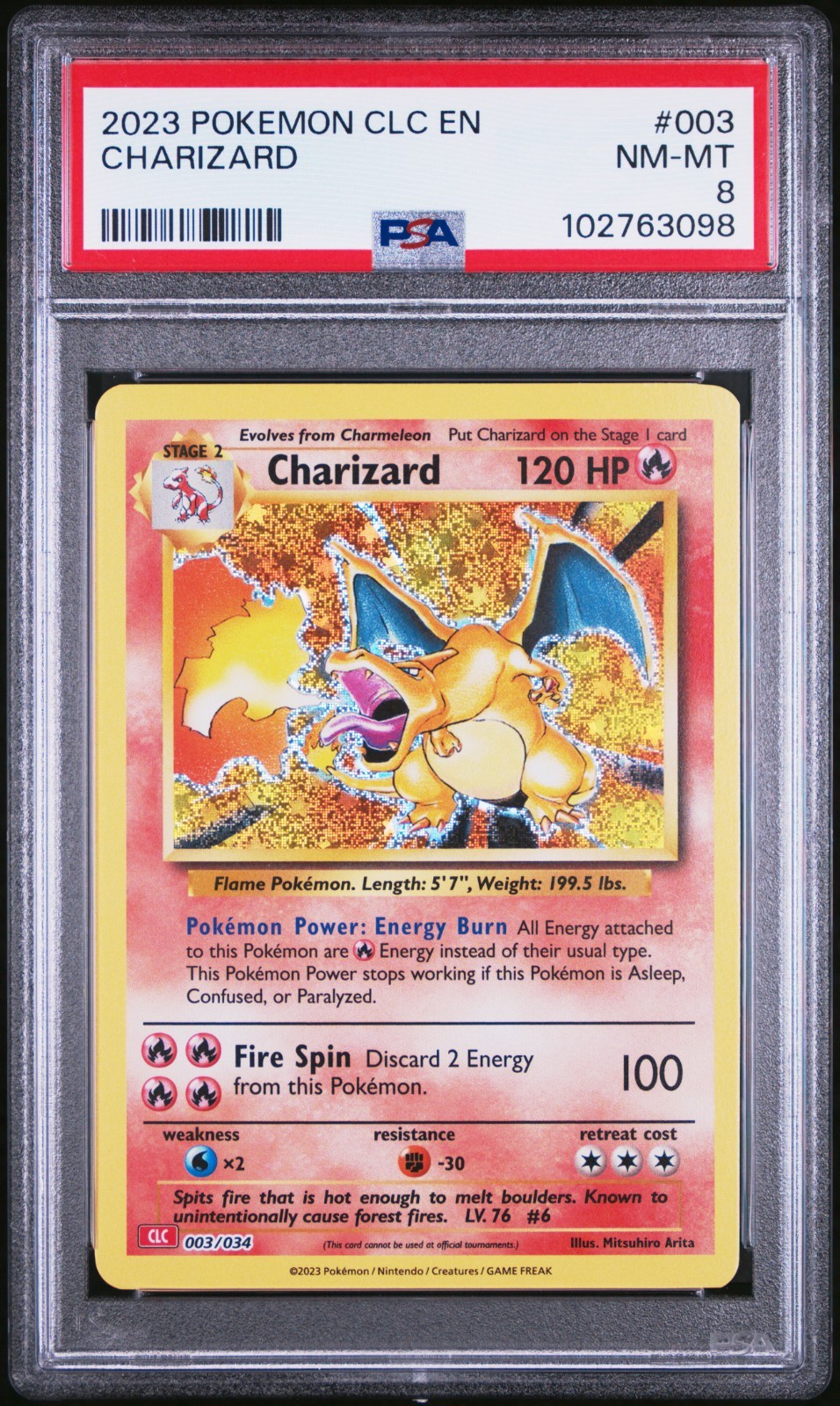 PSA 8 NM-MT Charizard 003/034 TCG Classic Charizard Deck Holo Pokémon TCG 2023