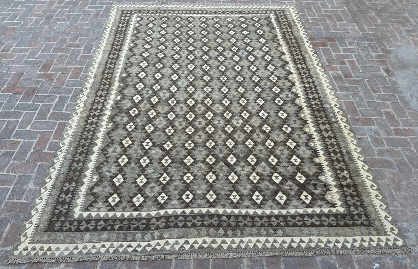 10x14 ft Traditional Large Afghan Oriental Khudrange Handwoven Wool Area Kilim