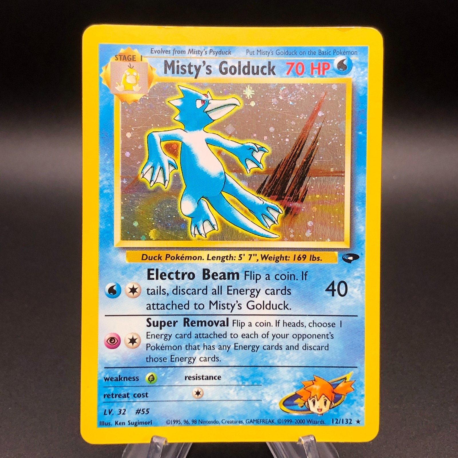 Pokemon Misty\'s Golduck 12/132 - Holo Rare 2000 Gym Challenge NM Vintage WotC Pokemon Misty\'s Golduck 12/132 - Holo Rare 2000 Gym Challenge NM Vintage WotC