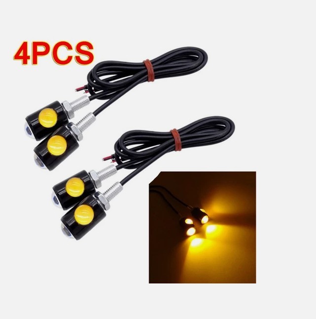 4X Universal Motorcycle Amber Blinker Lamp Mini LED Turn Signals Indicator Light 4X Universal Motorcycle Amber Blinker Lamp Mini LED Turn Signals Indicator Light