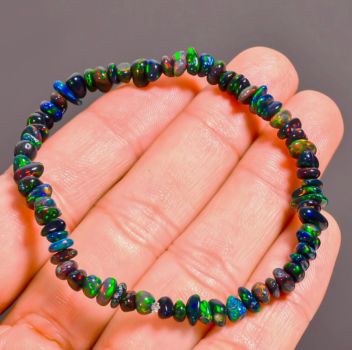 AAA Grade Natural Ethiopian Opal Beaded Bracelet Genuine Bracelet For Men/Women