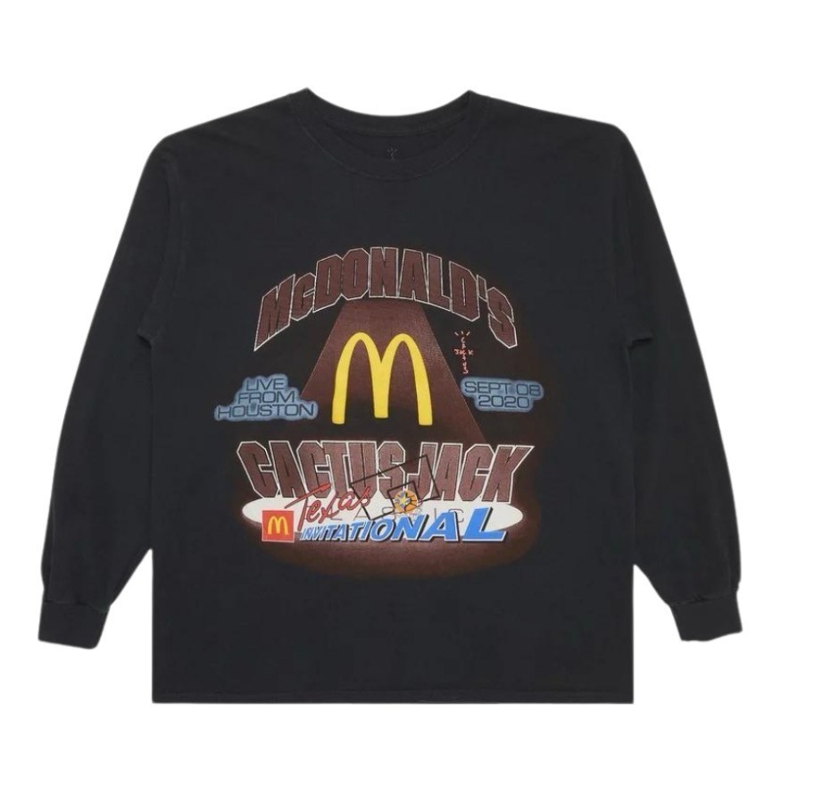 Cactus Jack By Travis Scott X Mc Donald Inventional Lond Sleeve T Shirt Black
