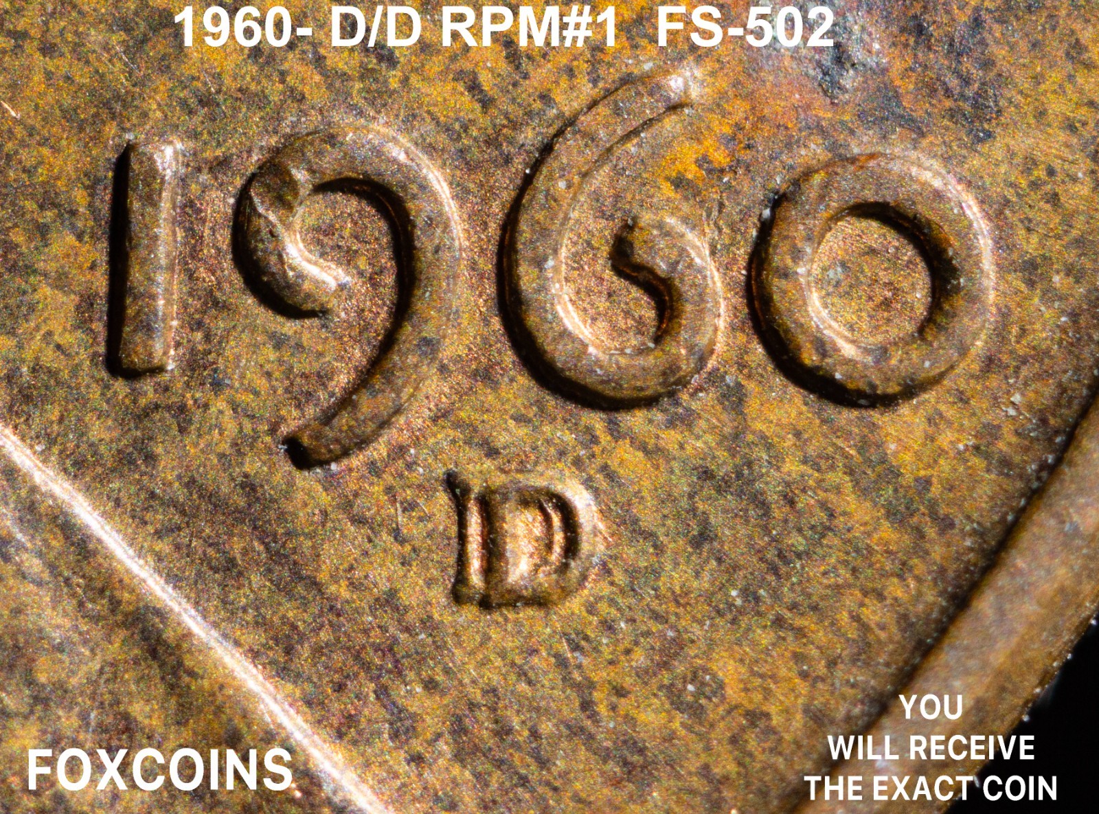 1960-D/D RPM # 1 (FS-502) Lincoln Cent - GEM MS-60 - RARE IN Mint State.   NICE