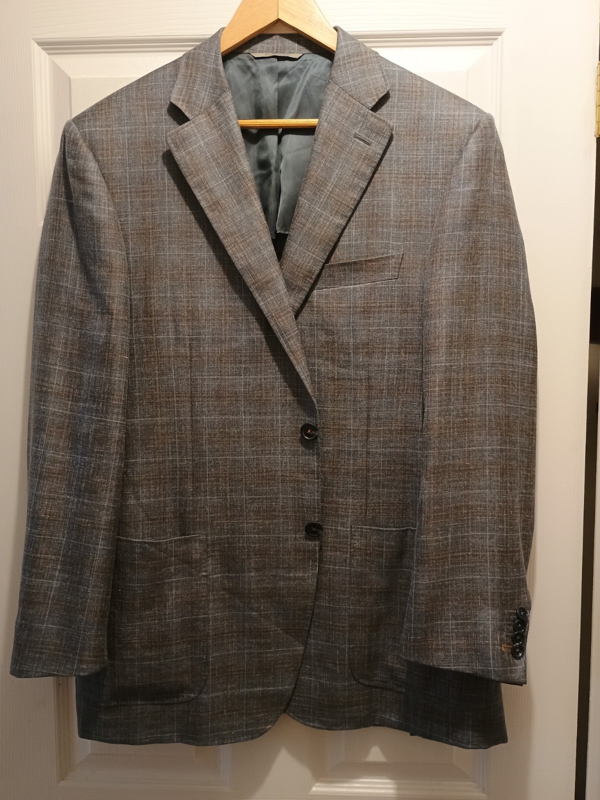 Canali 1934 Gray & Brown Unlined Plaid Blazer Sport Coat Jacket 42R US / 52R EU Canali 1934 Gray & Brown Unlined Plaid Blazer Sport Coat Jacket 42R US / 52R EU