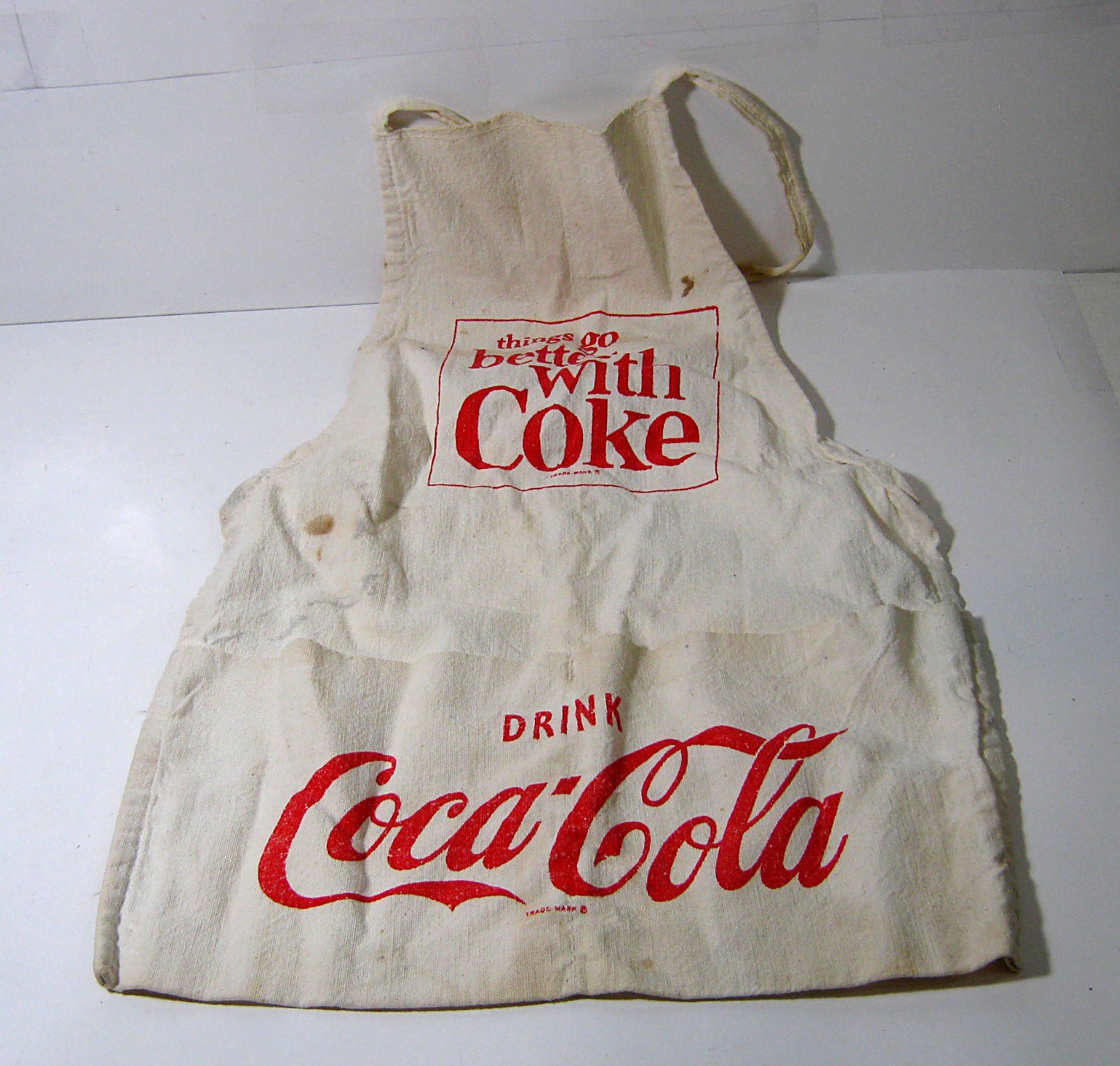 Vintage 1960s Coca-Cola Concessions Apron Coke Soda Advertising Vintage 1960s Coca-Cola Concessions Apron Coke Soda Advertising