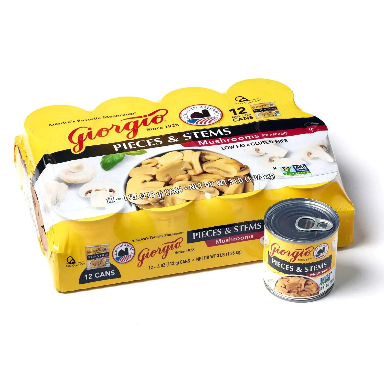 Giorgio Mushroom Pieces and Stems (4 oz., 12 ct.) Cholesterol & Gluten Free
