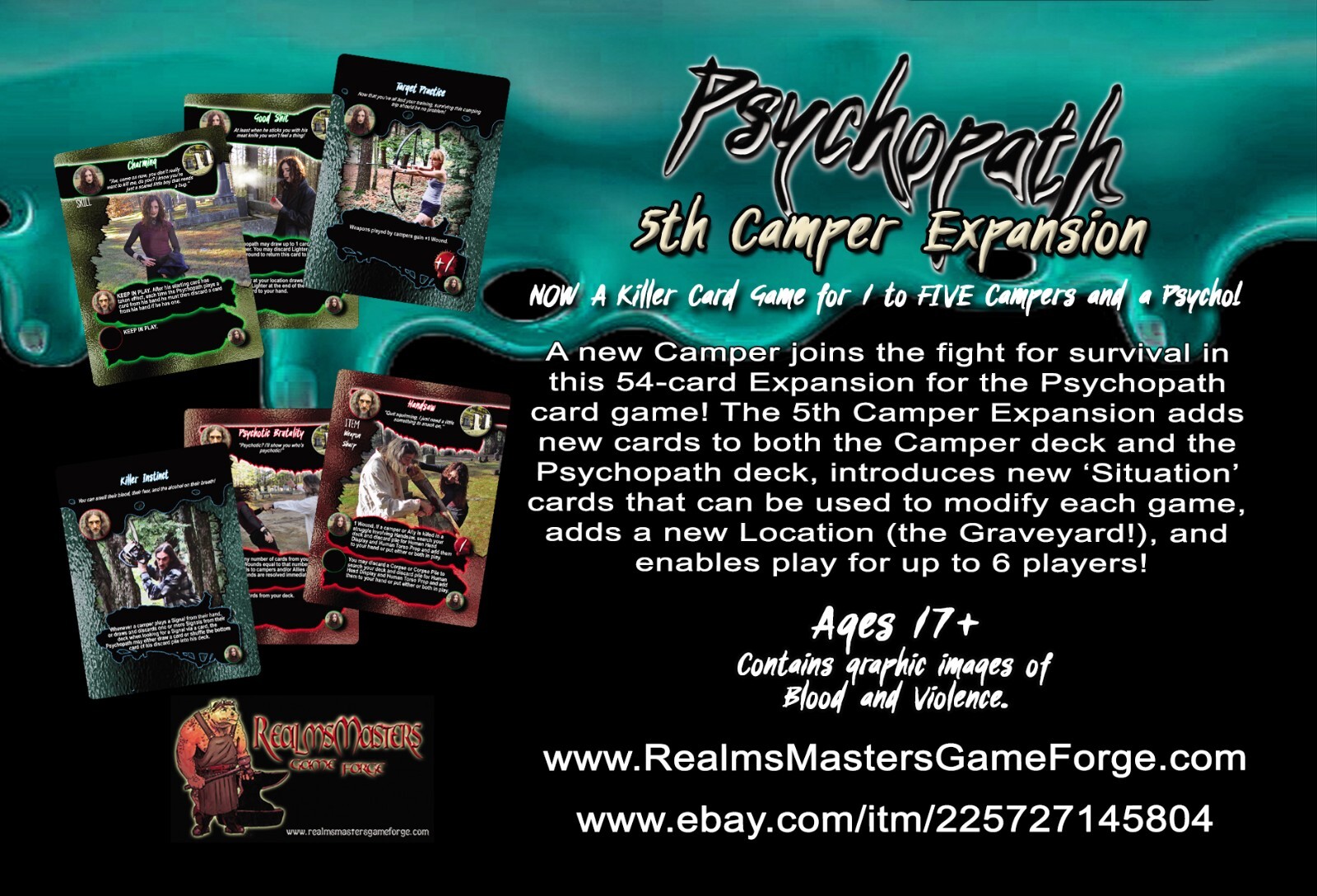 PSYCHOPATH Killer Card Game: 5th CAMPER EXPANSION Sealed NEW