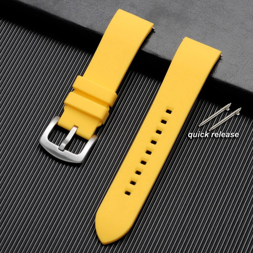 18/19/20/21/22/24mm Sports Silicone Watchband Waterproof Soft Rubber Watch Strap