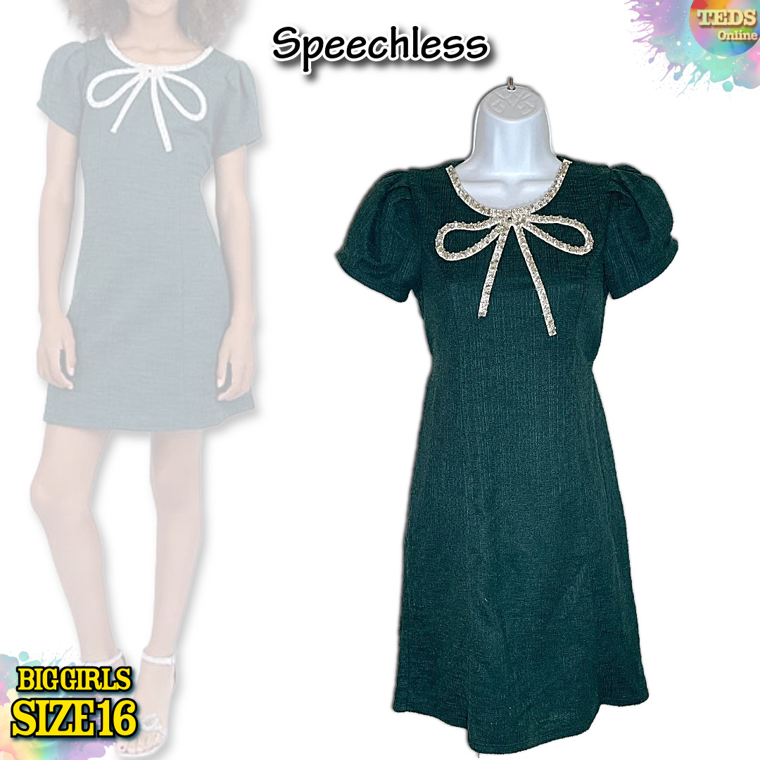 NWT Speechless Big Girls Size 16 Knee Length Round Neck Short Sleeve Dress