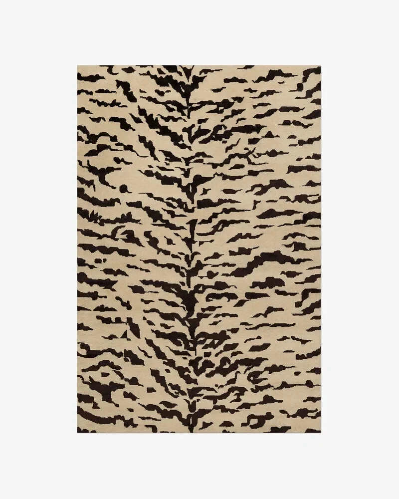 Tiger Print Beige/Brown Hand-Tufted Rug Carpet For living room Home decor Rugs