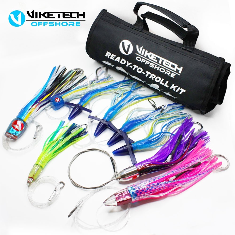 VIKETECH Offshore Ready-To-Troll Kit for Beginners Tuna Mahi Marlin Wahoo