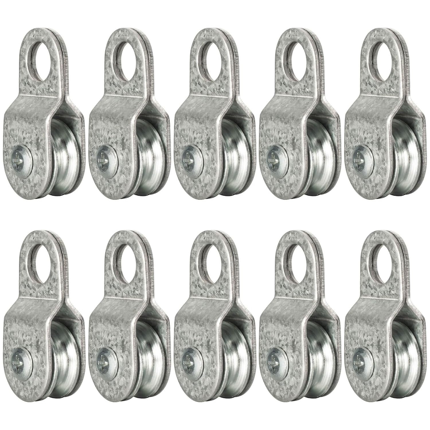 10Pack Small Snatch Cable Pulley Block for 6Mm / 0.23 Inch Wire Rope Single Pull