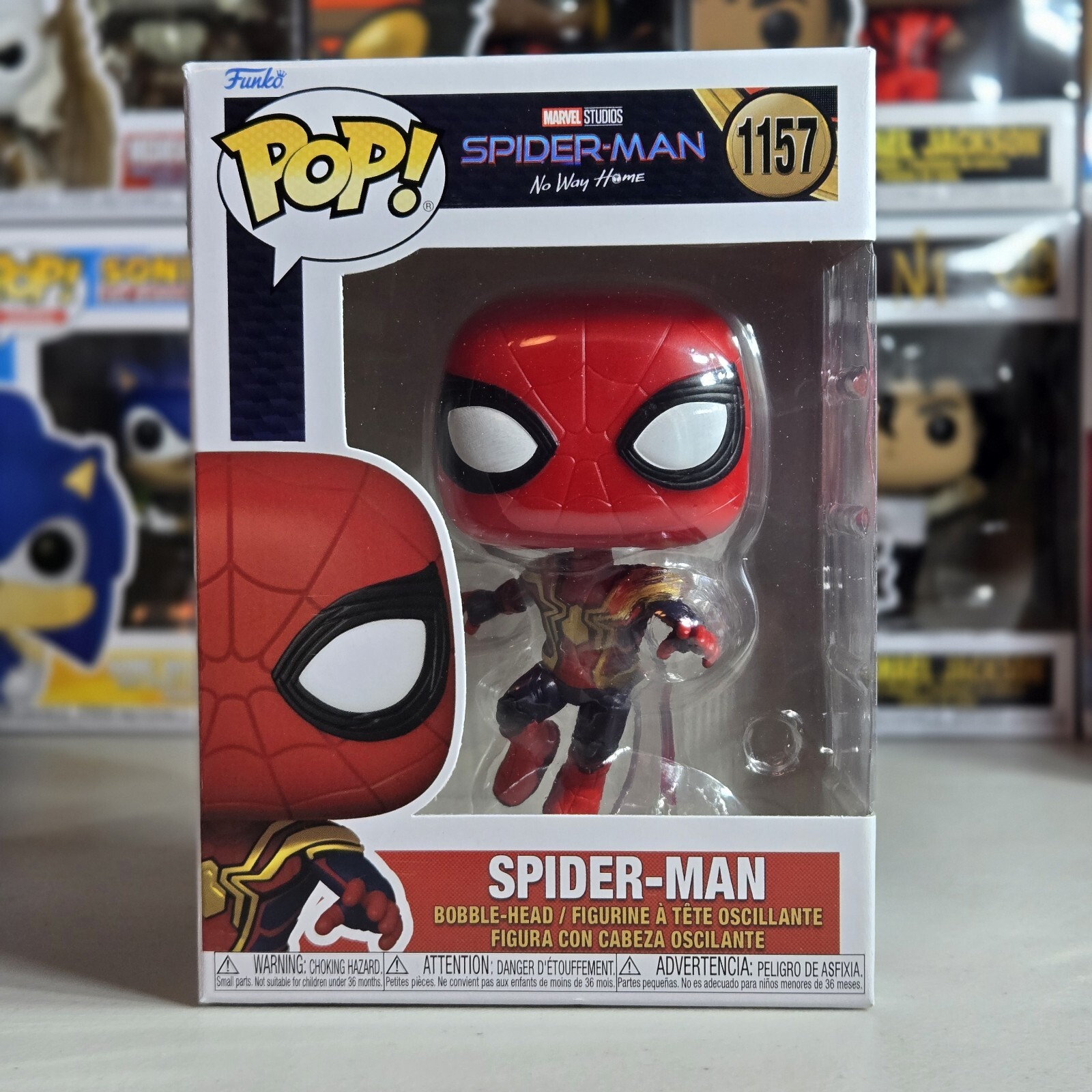 Funko Pop No Way Home - Spider-Man Leaping #1157 And Pop Protector Funko Pop No Way Home - Spider-Man Leaping #1157 And Pop Protector