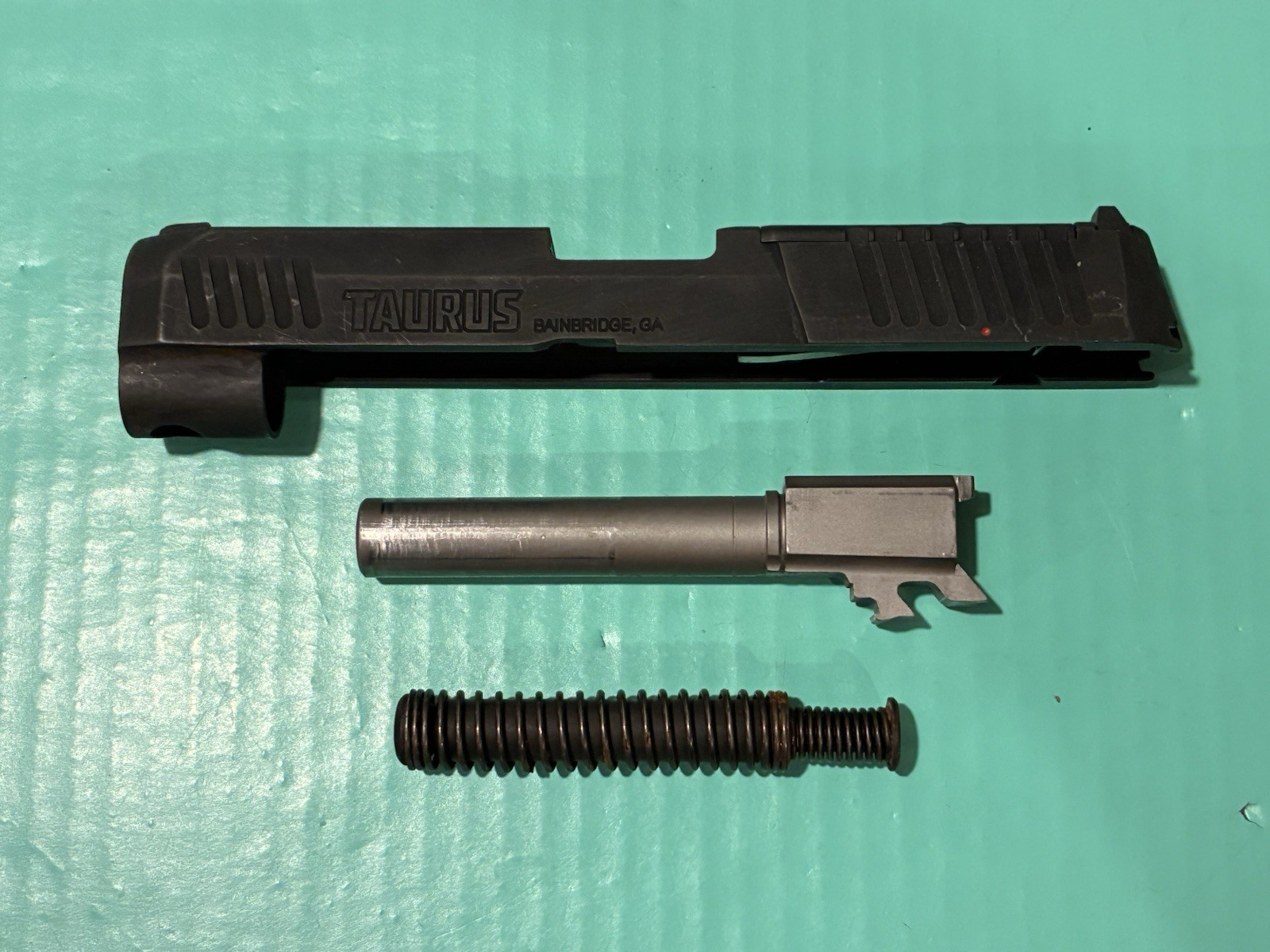 USED OEM TAURUS G3 TORO COMPLETE SLIDE BARREL GUIDE ROD SPRING OPTIC READY