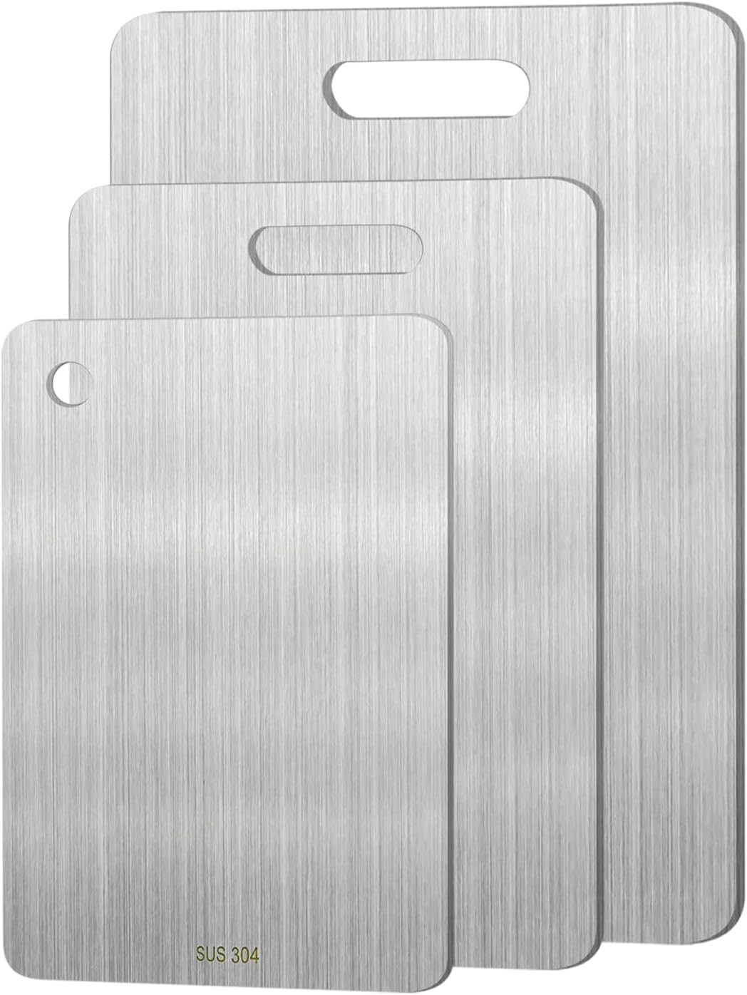 3pcs Stainless Steel Cutting Board Cutting Boards for Kitchen, Upgrade Double