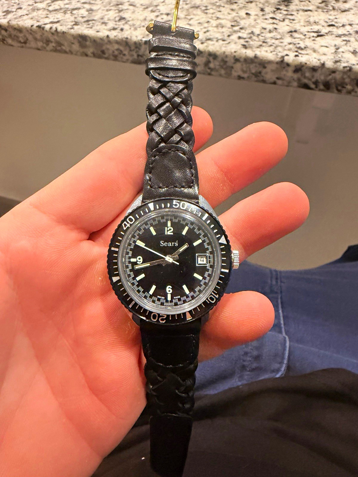 Sears Dantus EB 8800 Vintage Diver Manual Wind Rotating Bezel Date 38mm Sears Dantus EB 8800 Vintage Diver Manual Wind Rotating Bezel Date 38mm