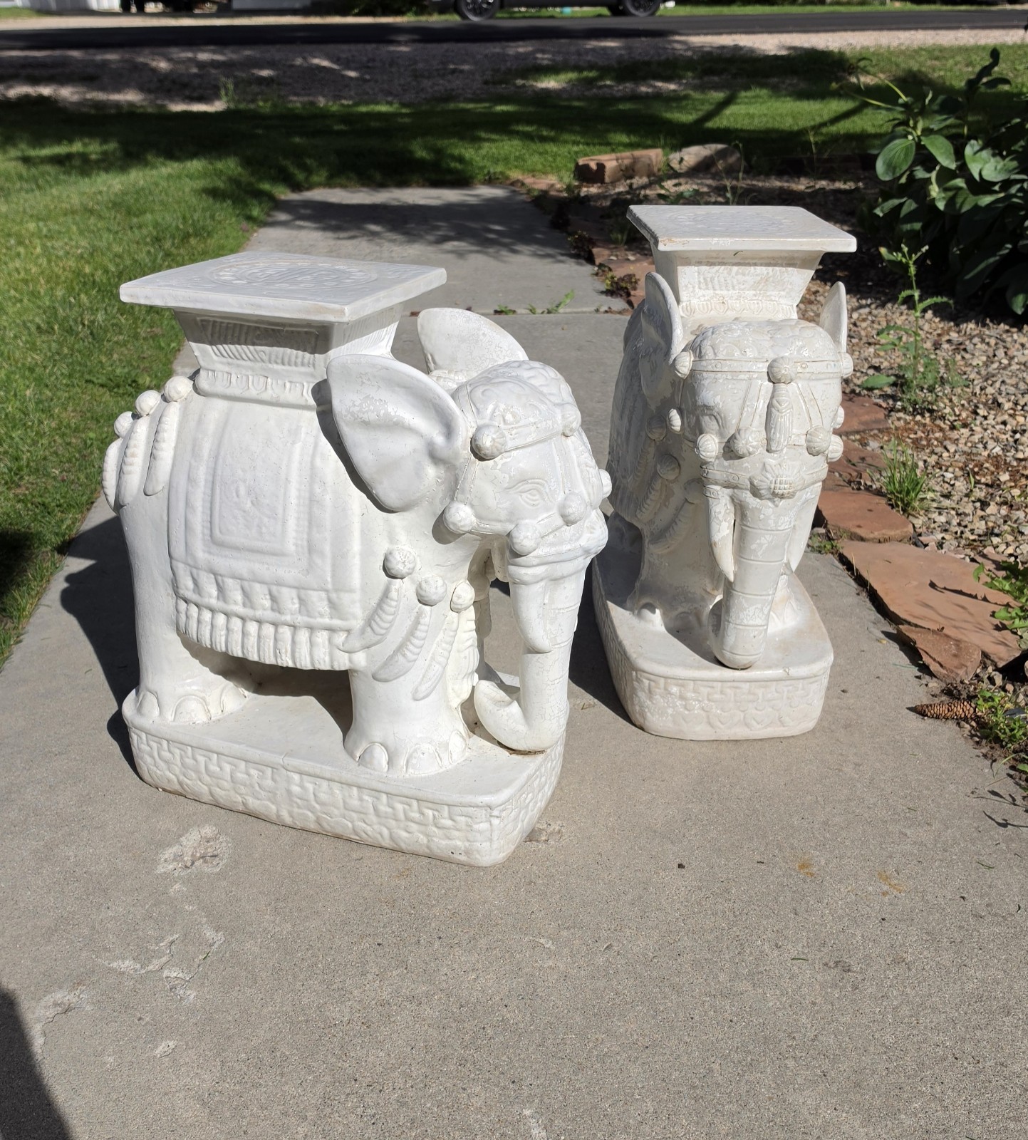 Vintage Garden Elephants Stool Plant Stand Set End Table Hollywood Regency Mcm Vintage Garden Elephants Stool Plant Stand Set End Table Hollywood Regency Mcm