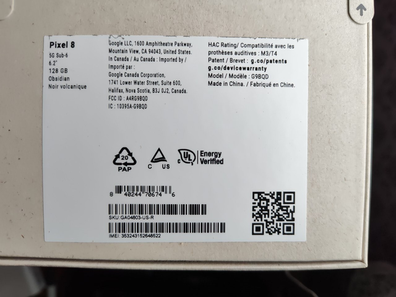 Google Pixel 8 - 128GB - Obsidian Black (Unlocked) - Good Condition Google Pixel 8 - 128GB - Obsidian Black (Unlocked) - Good Condition