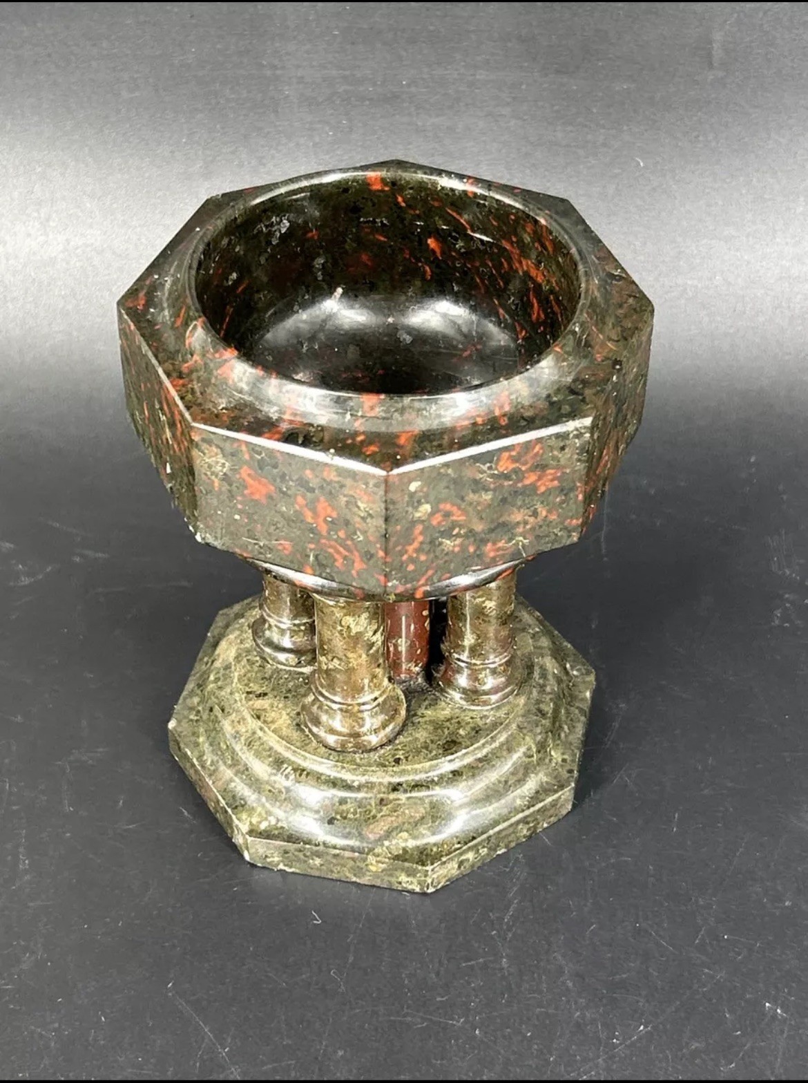 Stunning Serpentine Marble Minature Font Antique Victorian Cornwall Stunning Serpentine Marble Minature Font Antique Victorian Cornwall