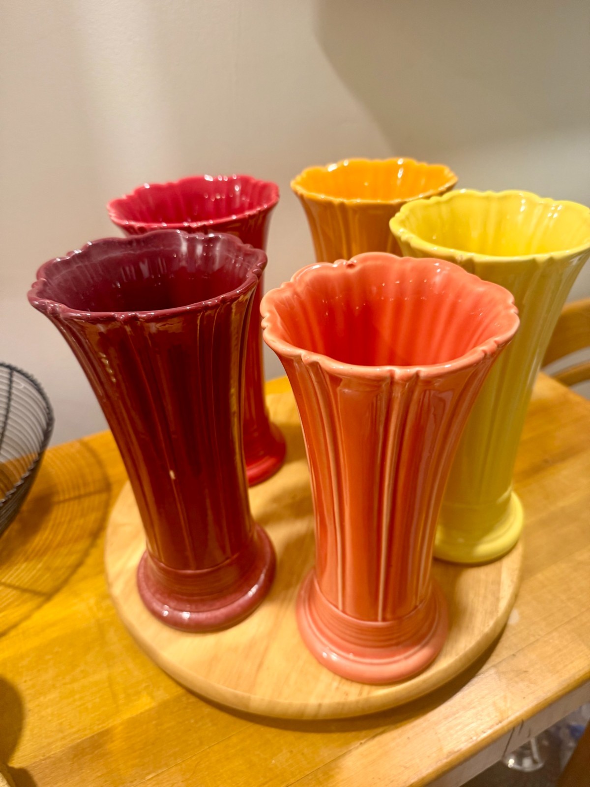 Fiesta Bud Vase Lot of 5 Scarlet Cinnabar Persimmon Sunflower Tangerine