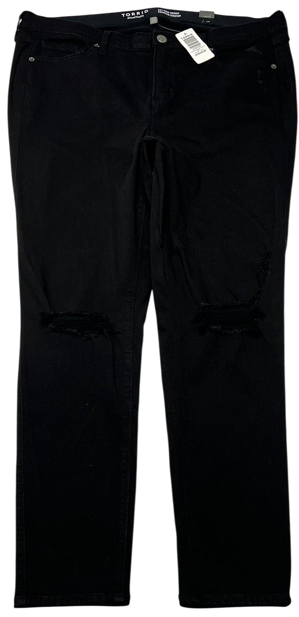 Torrid Sky High Skinny Jeans Womens 18 Black High Rise Distressed Stretch Plus