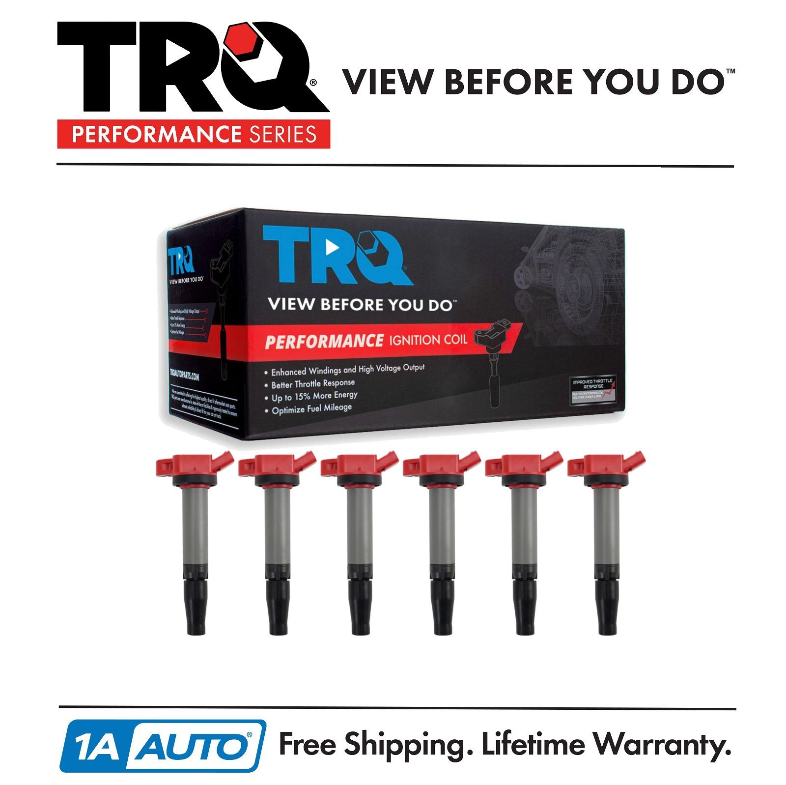 TRQ Performance Ignition Coil Set of 6 for 2016-2025 Toyota Tacoma Lexus IS300