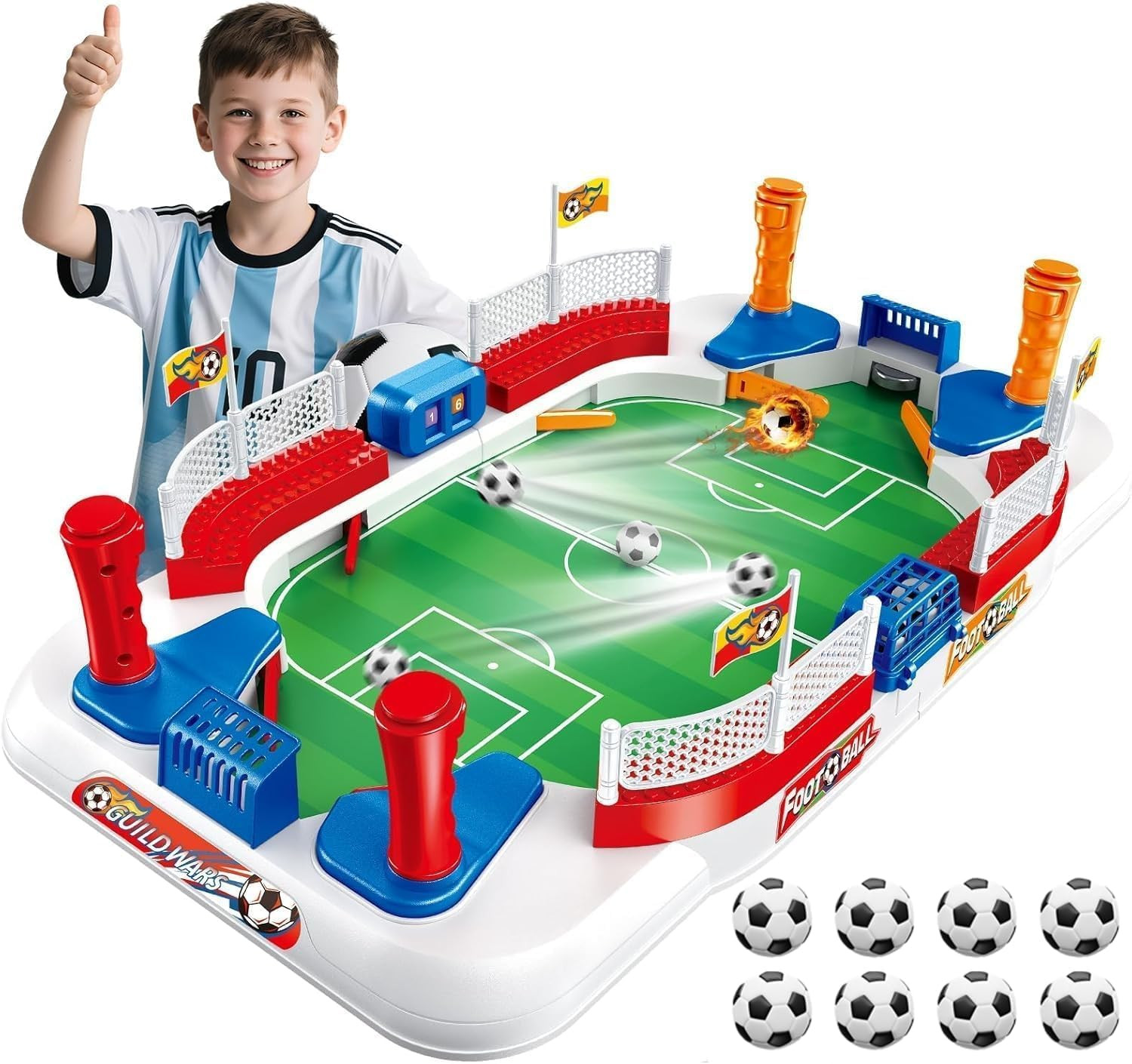 Mini Foosball Table Soccer Board Games for Kids Adults Indoor Table Games with D