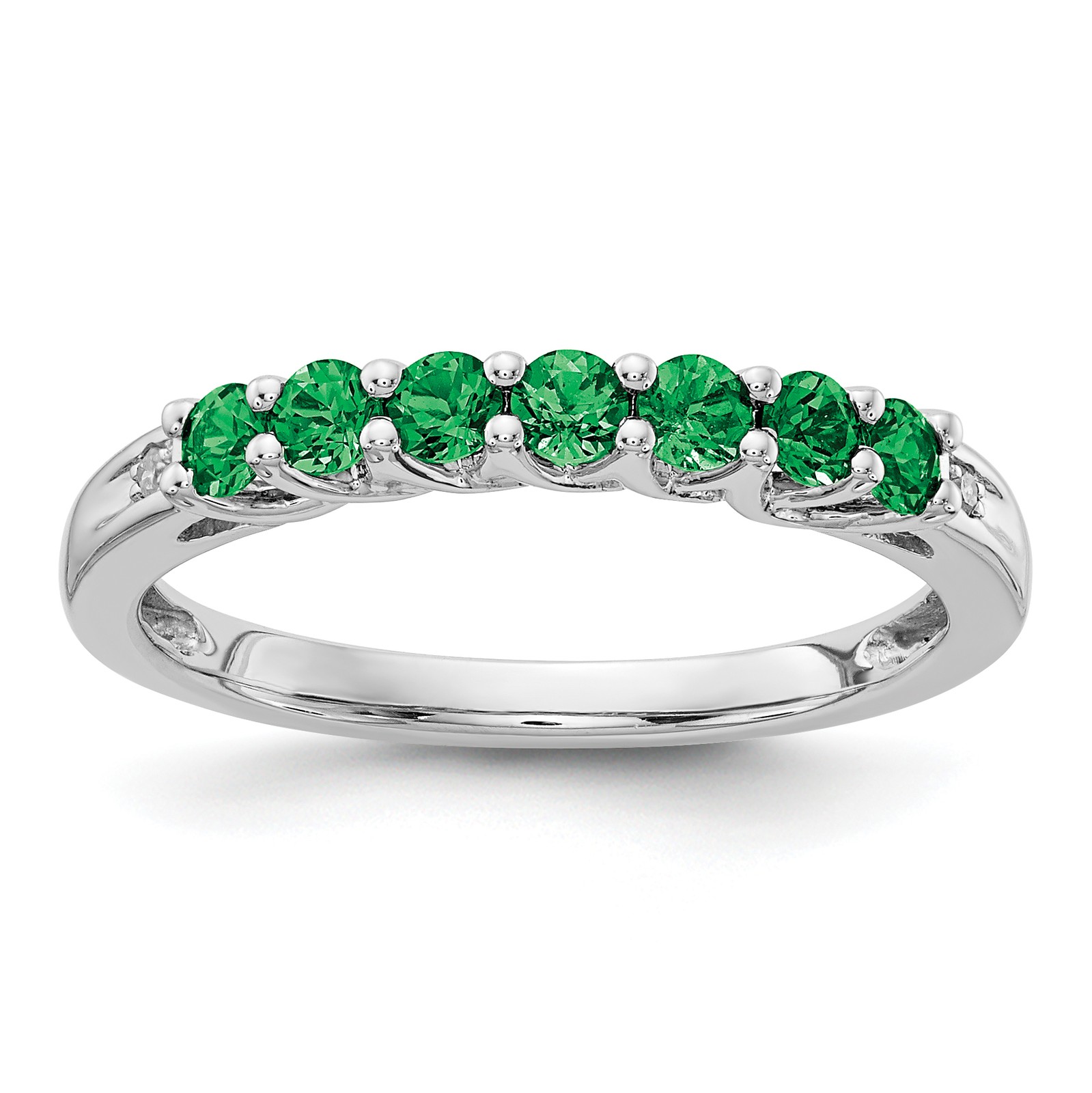Diamond CR Emerald Ring 10k White Gold RLS6695/CREM-0WAS43