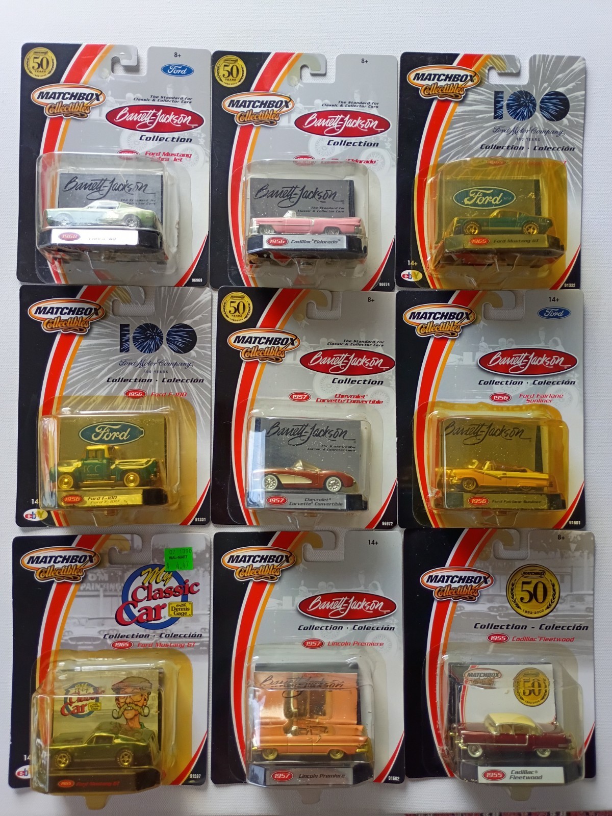 MATCHBOX COLLECTIBLES BARRETT JACKSON & FORD 100 YEARS LOT OF 9 DIECAST CARS MIP MATCHBOX COLLECTIBLES BARRETT JACKSON & FORD 100 YEARS LOT OF 9 DIECAST CARS MIP