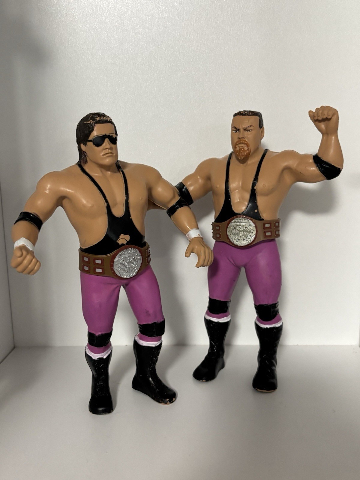 The Hart Foundation Bret & Jim 1987 WWF LJN Wrestling Superstars Figures w/Belts
