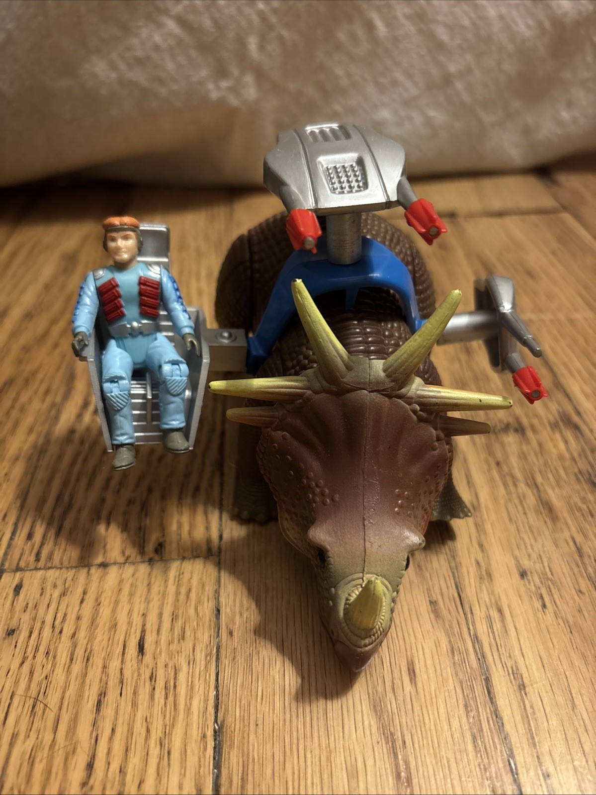 Vintage 1987 Tyco DINO-RIDERS Styracosaurus w/ TURRET Figure