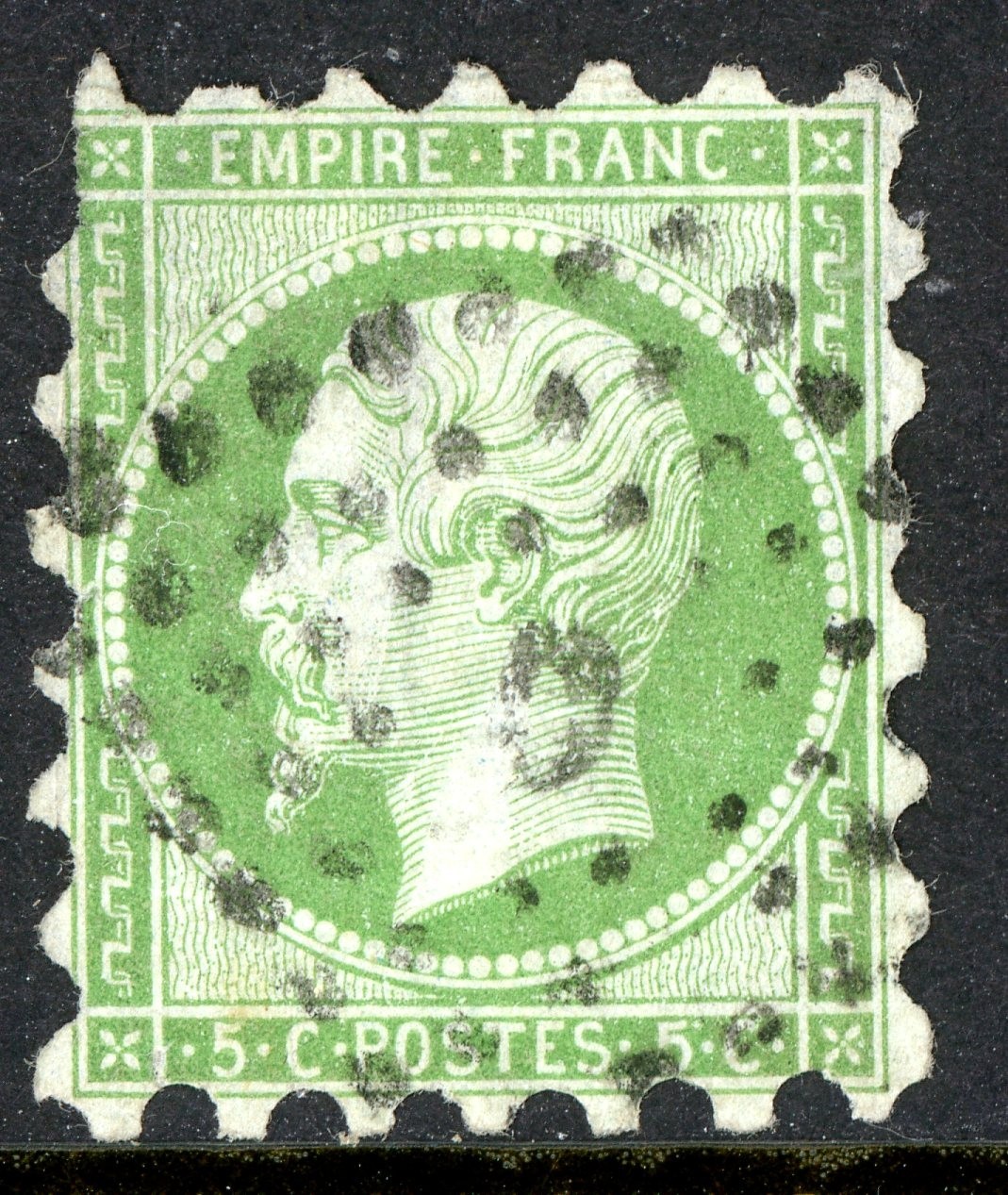 France 1871 Colonies 5¢ Green Scott #8 Private Perf VFU A236 France 1871 Colonies 5¢ Green Scott #8 Private Perf VFU A236
