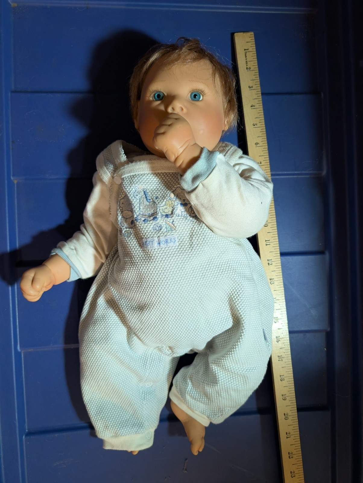 Vtg Lee Middleton Baby Doll 1994 Brown Hair Blue Eyes Thumb Sucker USA Vtg Lee Middleton Baby Doll 1994 Brown Hair Blue Eyes Thumb Sucker USA