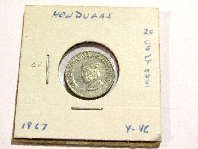 1967 Honduras 20 Centavos Coin 1967 Honduras 20 Centavos Coin