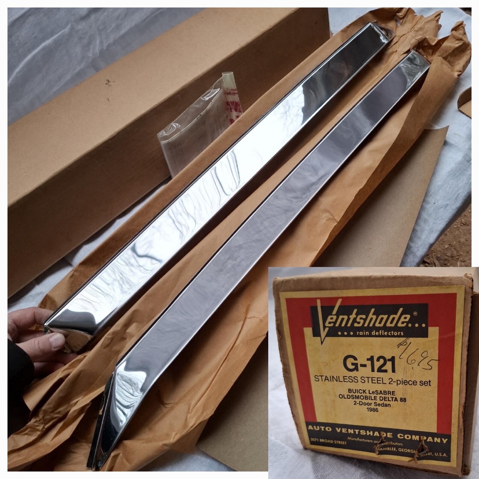 Vintage NOS Ventshade Rain Deflectors G-121 Buick OLDSMOBILE 2 Door 1986