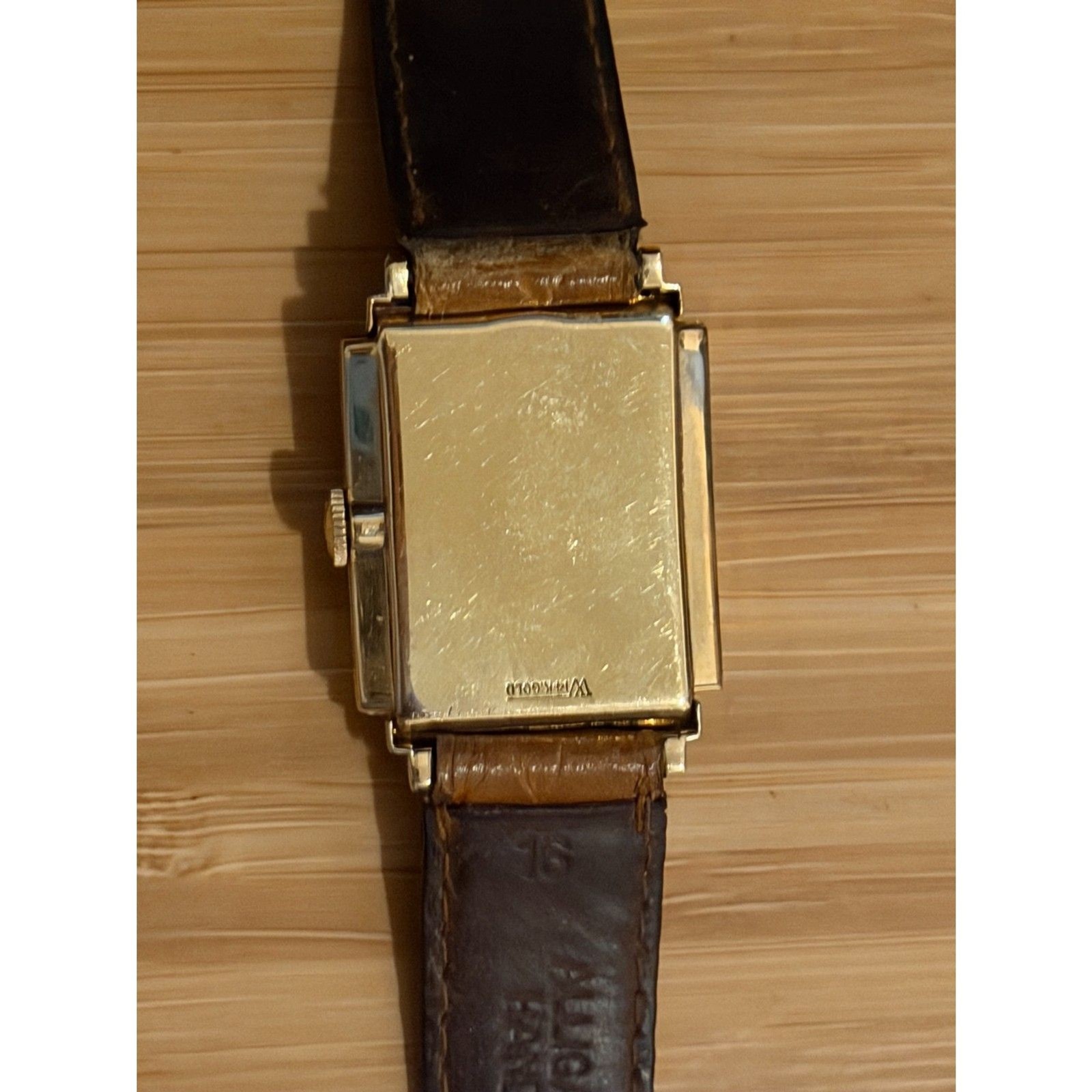 Vintage Lord Elgin Solid 14K Gold Square Men\'s Manual Wind Watch Sub Seconds