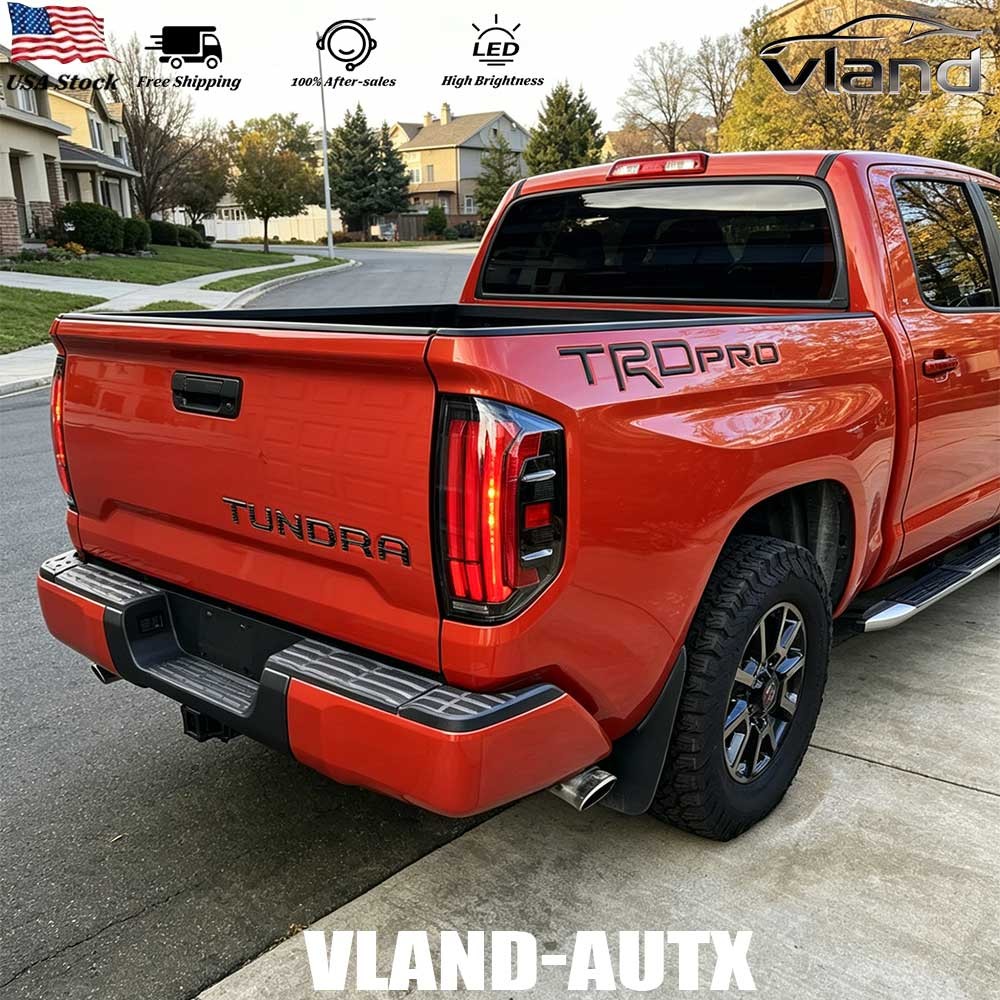 VLAND RED LEN LED Tail Lights For Toyota Tundra 2014-21 W/Sequential & Animation