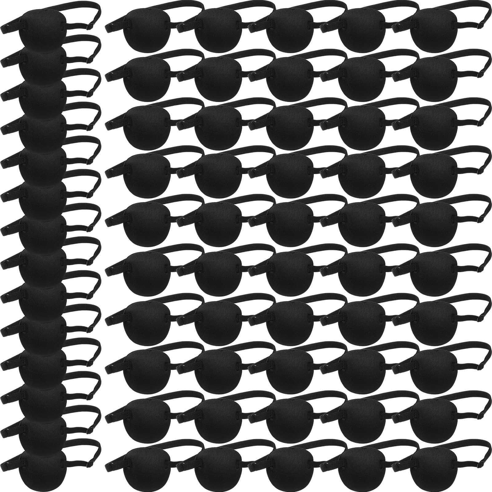 Black Pirate Eye Patches for Adults Adjustable Elastic Strap Halloween Cosplay