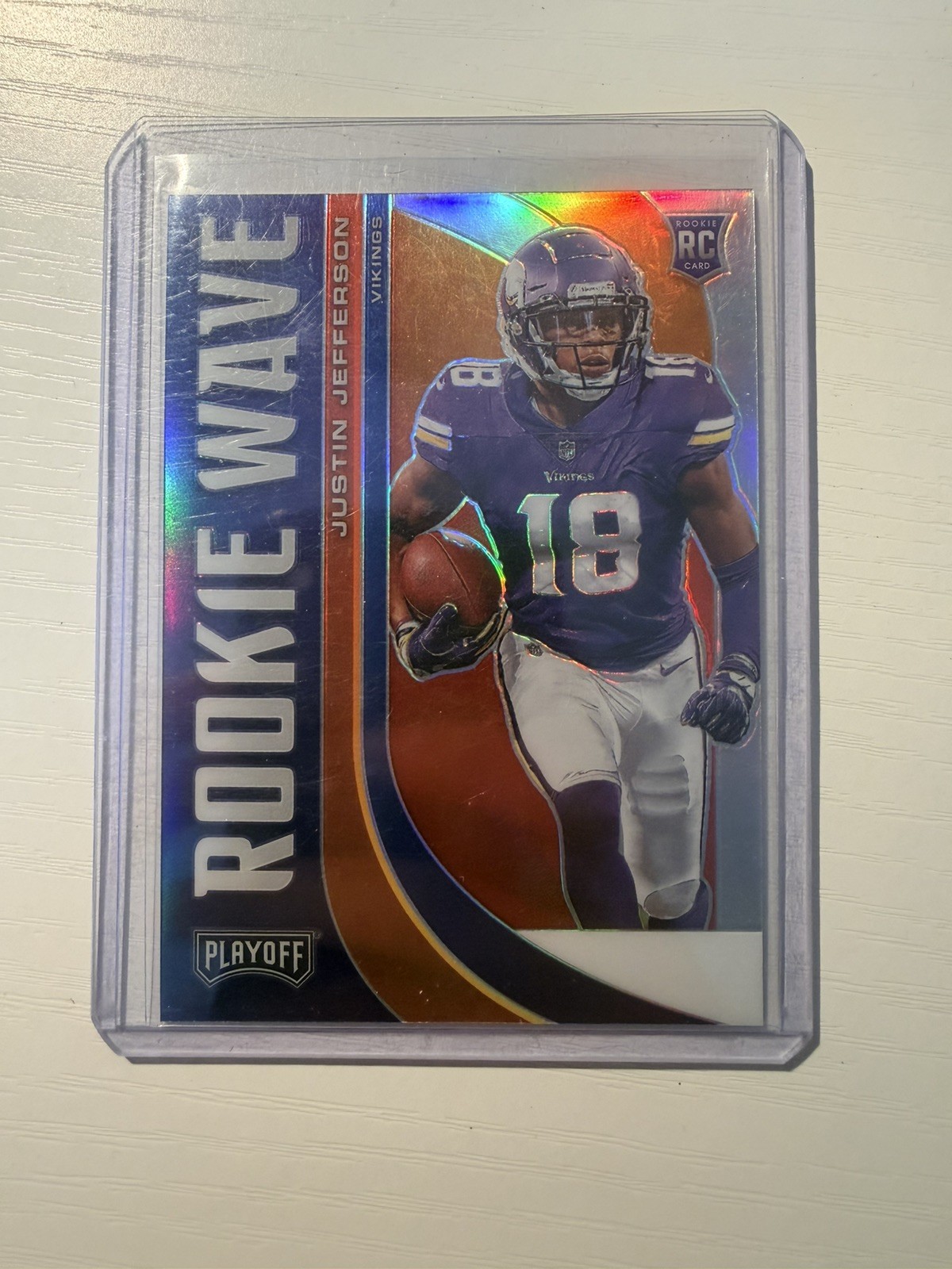 2020 Panini Playoff Football Justin Jefferson #RW-9 Rookie Wave Silver (RC)