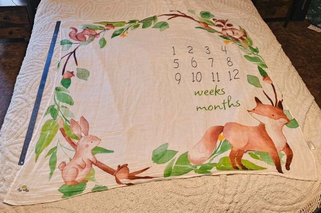 Itzy Ritzy Cutie Captures Woodland Milestone Blanket , Blanket Only
