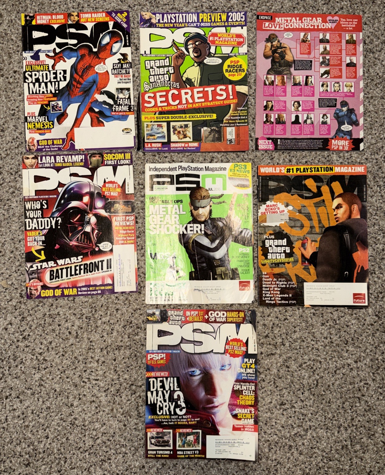 Vintage 2005 PSM PlayStation Magazine Lot of 7 Issues (93,95,97,98,101 etc)*READ