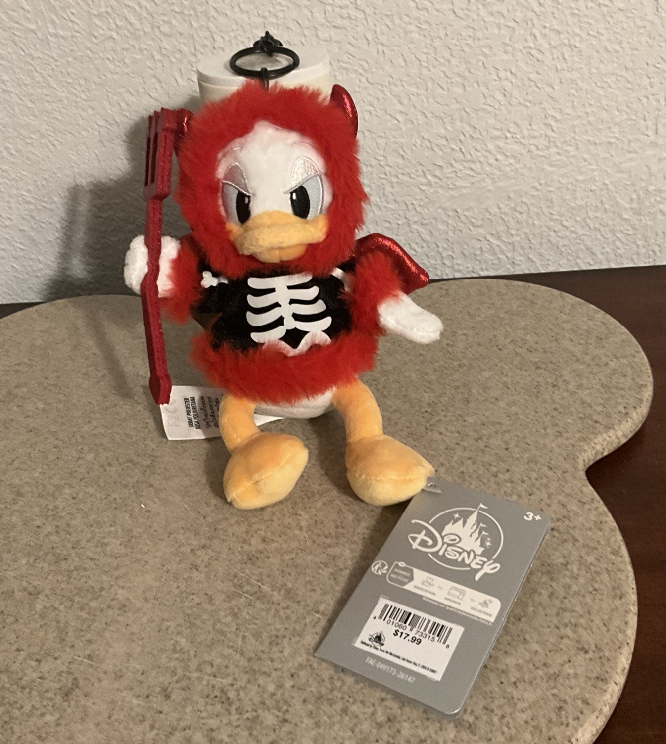 DISNEY PARKS DONALD DUCK DEVIL HALLOWEEN PLUSH BAG CHARM KEYCHAIN ~ NEW WITH TAG