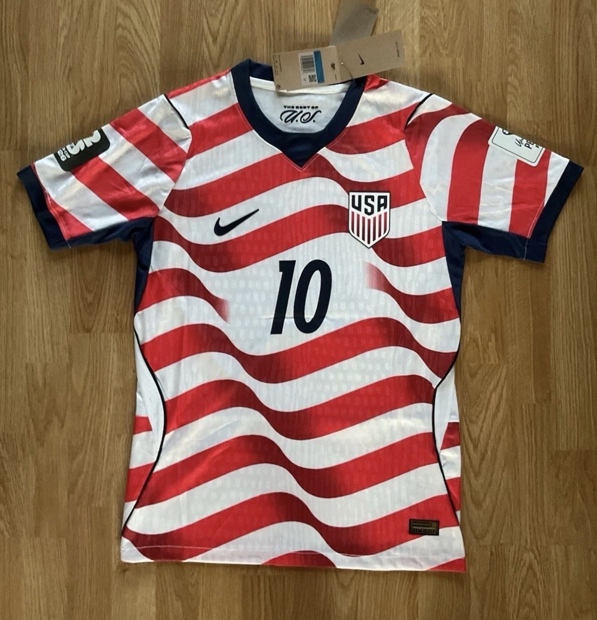 Nike USA National Team Soccer Jersey White Red Blue Pulisic #10 Mens M