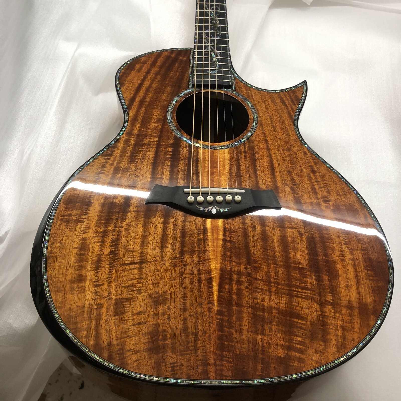 Handmade All Koa Wood 41 Inch G-PS14 Acoustic Guitar Abalone Ebony Fingerboard Handmade All Koa Wood 41 Inch G-PS14 Acoustic Guitar Abalone Ebony Fingerboard